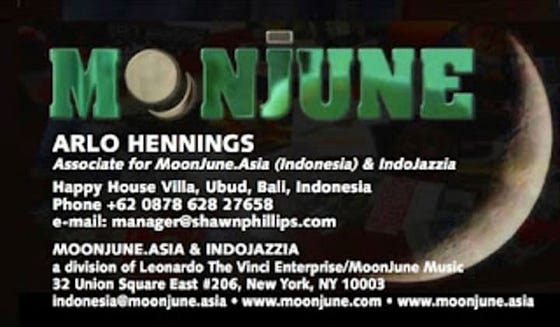 Arlo Hennings’ MoonJune Asia business card.
